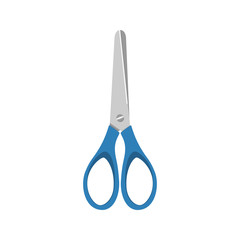 Blue closed scissors on a white background