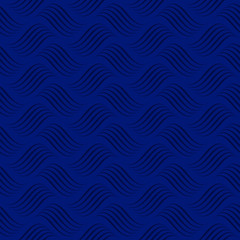abstract ocean. dark blue background with waves. seamless vector pattern
