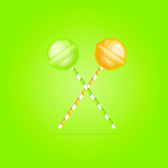 Green and Yellow Lollipop