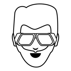cartoon man with sunglasses