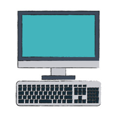 Fototapeta premium computer monitor and keyboard icon image vector illustration design