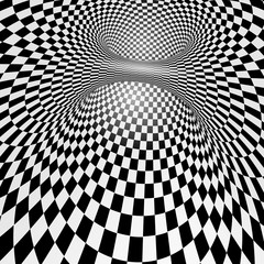Black and white abstract vector tunnel