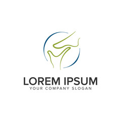 Massage Reflection spa logo design concept template.