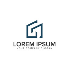 letter G minimalist real estate logo design concept template.