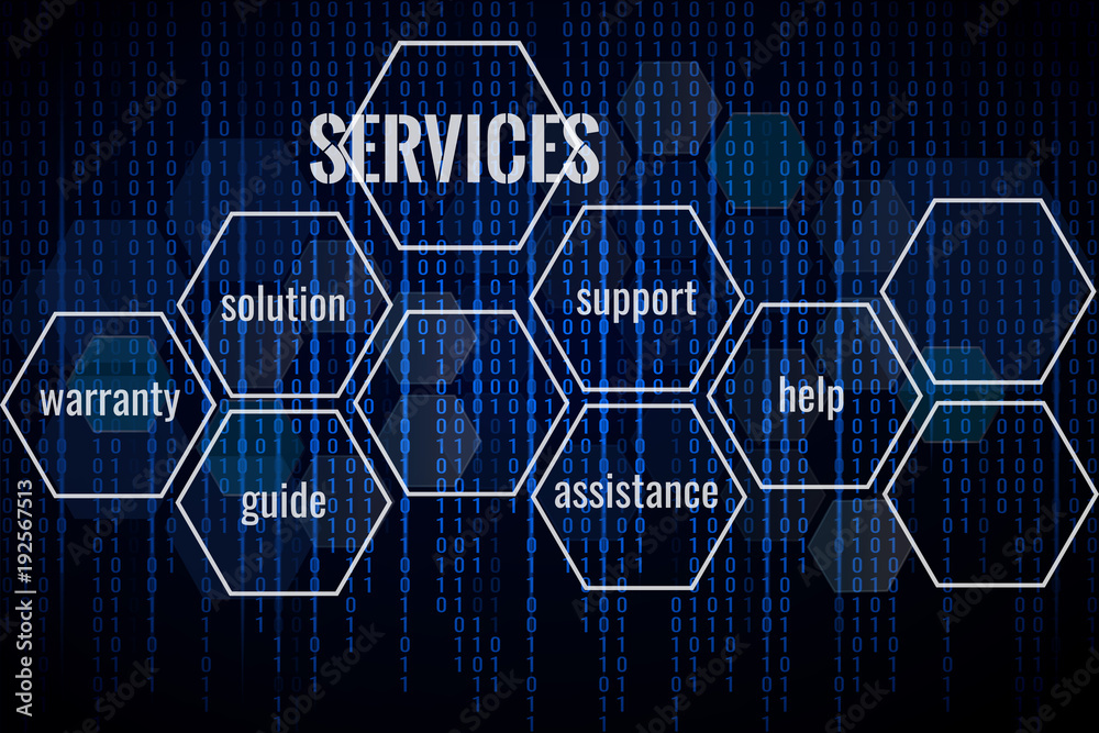 Fototapete Technology services background. Abstract background for business solution. Space for text.