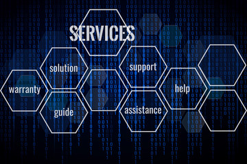 Technology services background. Abstract background for business solution. Space for text.