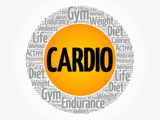 CARDIO word cloud collage, health concept background