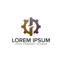 letter G Gear logo design concept template.