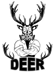 Steep fashionable deer Hipster animal. Vintage style illustration for tattoo, logo, emblem, print on the t-shirt