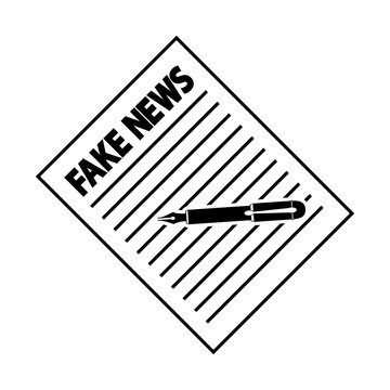 Icono plano escribir FAKE NEWS en color negro
