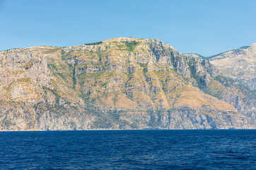 Fototapeta na wymiar A view of the Amalfi Coast between Sorrento and Positano. Campania. Italy