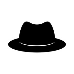 Black retro hat. Gentleman style. Mister. Vector.