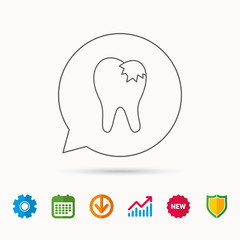 Dental fillings icon. Tooth restoration sign.