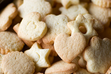 close up of homemade shortbread biscuits
