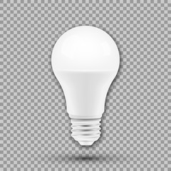 LED light bulb isolated on transparent background. Vector illustration.