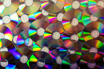 cd collection background. top view