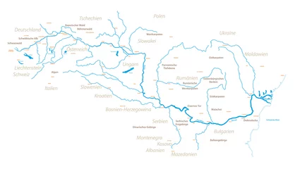 Deurstickers Die Donau und Umgebung © gänserich grafik