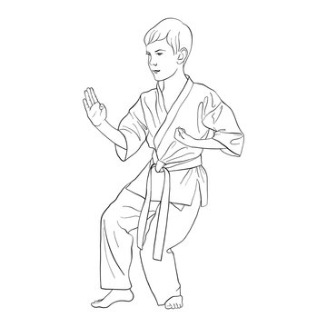 recommend clip art: young karate boy