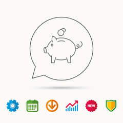 Piggy bank icon. Money economy sign.