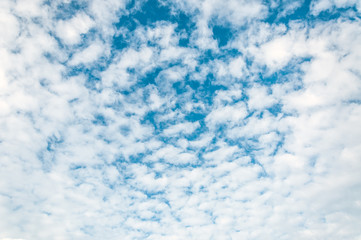 Beautiful white Cumulus clouds on a Sunny day.