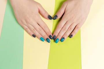 Fototapeta premium Stylish trendy female manicure.