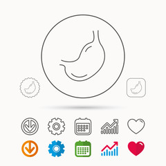 Stomach icon. Gastroscopy health sign.