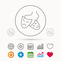 Fototapeta premium Theater masks icon. Drama and comedy sign.