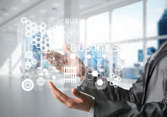 Modern technologies for successful business concept.