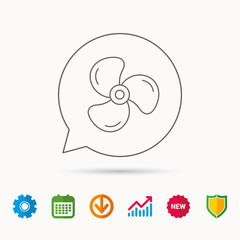 Ventilation icon. Fan or propeller sign.
