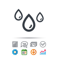 Water drop icon. Rainy weather sign.