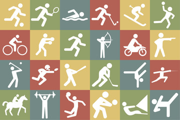Large and detailed set of different sports icons