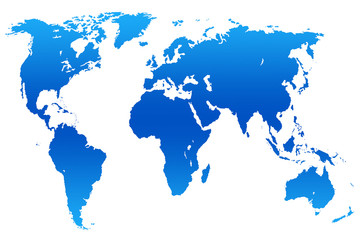 Fototapeta na wymiar dark and light blue gradient world map, isolated
