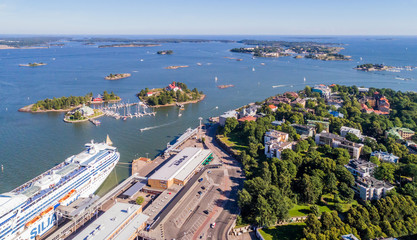 Fototapeta na wymiar Aerial (drone) photo of Helsinki city, Finland