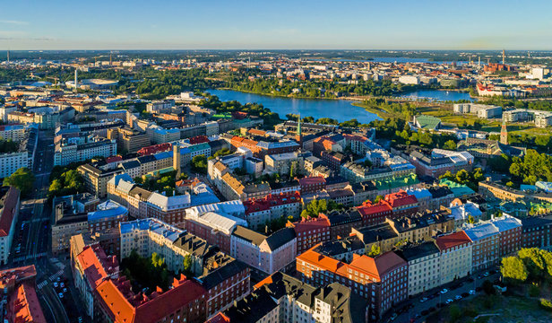 Aerial (drone) photo of Helsinki city, Finland foto de Stock | Adobe Stock