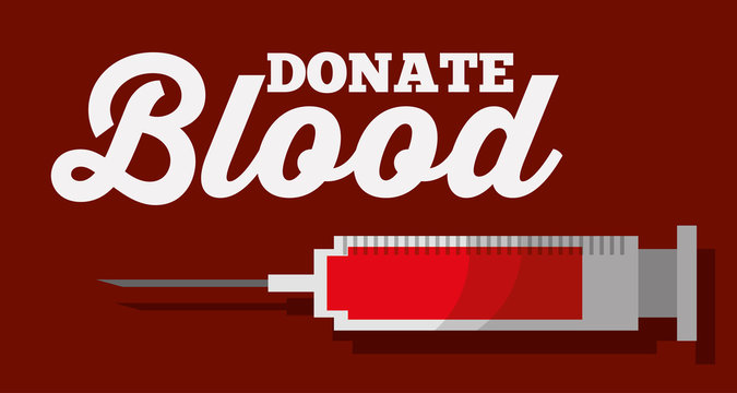 donate blood syringe healthcare medical vector illustration