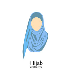 Women wearing hijab. Avatar icons in flat style.