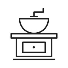 Antique coffee grinder line icon vector illustration graphic design