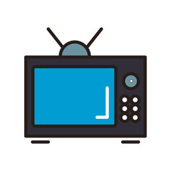 Vintage tv symbol line icon vector illustration graphic