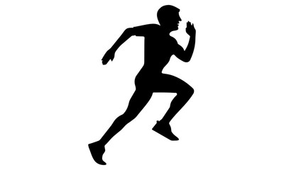 Fototapeta na wymiar the silhouette of a man running fast.