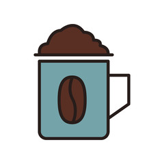 Coffee mug symbol line icon vector illustration graphic