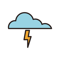 Rainy weather symbol line icon vector illustration graphic