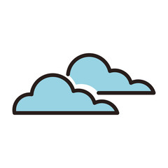 Clouds weather symbol line icon vector illustration graphic