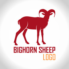 vector bighorn sheep logo label 
