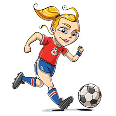 Cartoon Soccer Girl