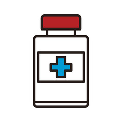 Medicine bottle symbol line icon vector illustration graphic