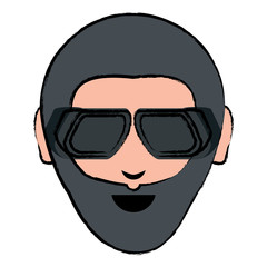 cartoon man with sunglasses