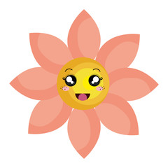 cute flower kawaii character vector illustration design