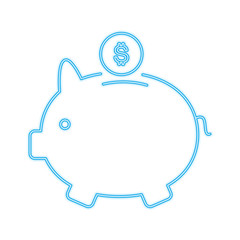 Piggy money savings line icon vector illustration graphic