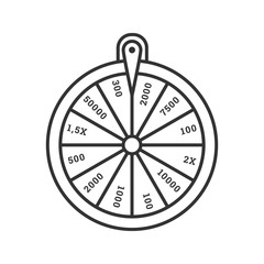 Wheel of fortune linear icon