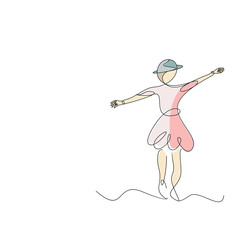 young beautiful ballet dancer in vector illustration